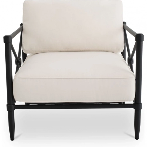 Willow Outdoor Accent Chair in Cream Fabric & Metal