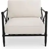 Willow Outdoor Accent Chair in Cream Fabric & Metal