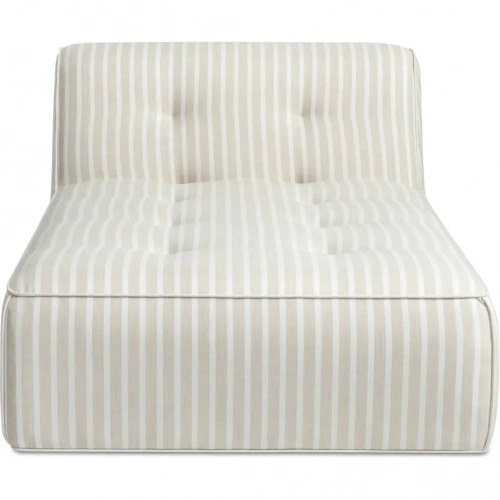 Sunseeker Outdoor Chaise Sectional Unit in Brown Stripe Fabric