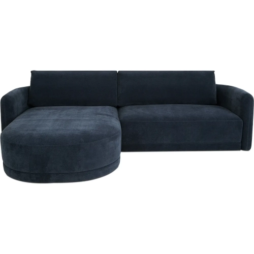 Emmy Sectional Sofa with Left Chaise in Dark Blue Fabric