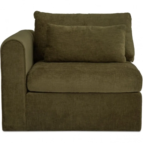 Swift Left Arm Facing Chair Sectional Sofa Unit in Dark Green