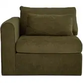 Swift Left Arm Facing Chair Sectional Sofa Unit in Dark Green
