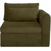Swift Right Arm Facing Chair Sectional Sofa Unit in Dark Green