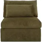 Swift Slipper Chair Sectional Sofa Unit in Dark Green