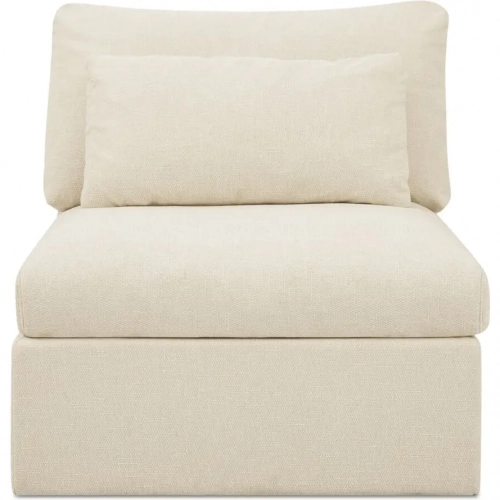 Swift Slipper Chair Sectional Sofa Unit in Light Beige Fabric