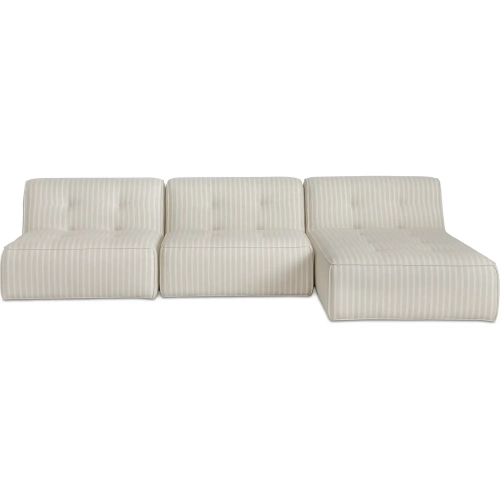 Sunseeker 3-Piece Outdoor Lounge Sectional Sofa in Brown Stripe Fabric