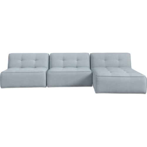 Sunseeker 3-Piece Outdoor Lounge Sectional Sofa in Light Blue Fabric