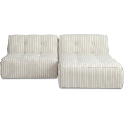 Sunseeker 2-Piece Outdoor Nook Sectional Sofa in Brown Stripe Fabric