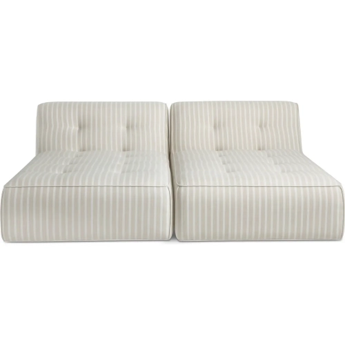 Sunseeker 2-Piece Outdoor Sun Lounger Chaise Set in Brown Stripe Fabric