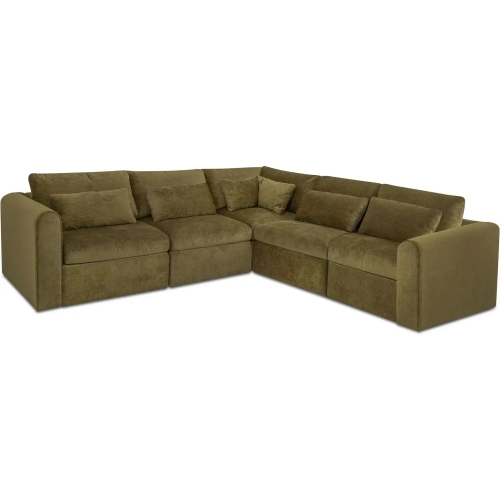 Swift Classic L Modular Sectional Dark Green Fabric
