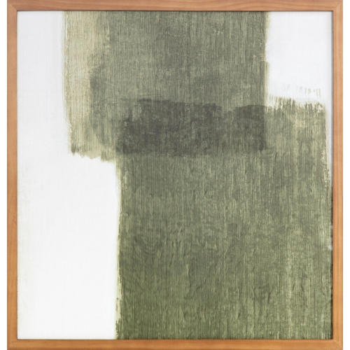 Brush Painting in Green with Pine Frame