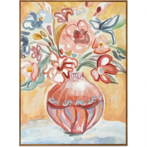 Gardener Framed Canvas Painting in Multicolor Floral
