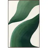 Drift Abstract Framed Canvas Painting in Green & Multicolor