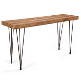 Boneta Console Table in Distressed Natural Pine & Iron