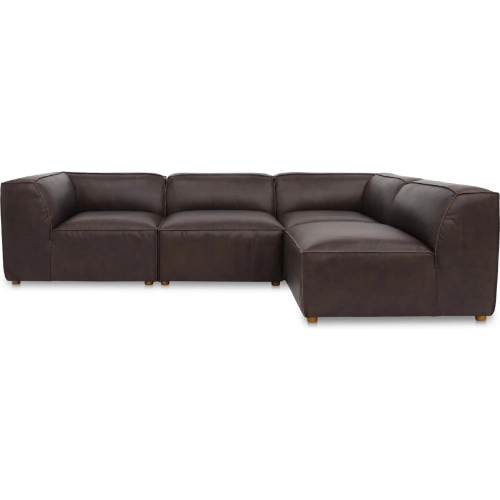 Form Signature Modular Sectional Sofa in Espresso Brown Top Grain Leather