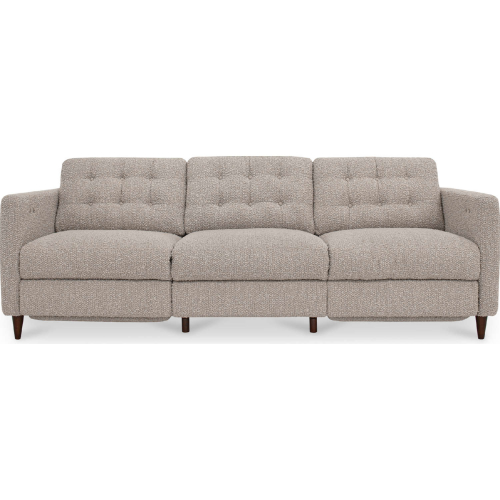 Bridgers Power Recline Sofa in Tufted Warm Grey Boucle Fabric