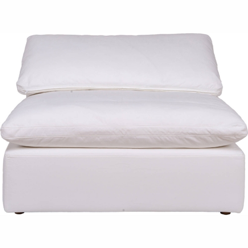 Clay Armless Chair Modular Sofa Unit in White Fabric