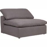 Clay Armless Chair Modular Sofa Unit in Light Grey Fabric