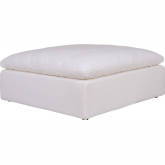 Clay Ottoman in Cream White Fabric