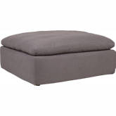 Clay Ottoman in Light Grey Fabric