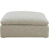 Clay Ottoman in Coast Side Sand Fabric