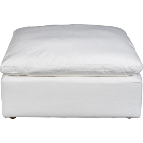Terra Ottoman in White Fabric