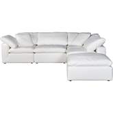 Terra 5 Piece Dream Modular Sectional Sofa in White Fabric