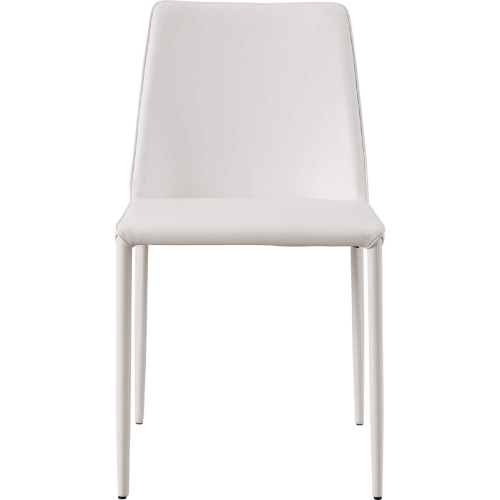 Nora Dining Chair in White Leatherette (Set of 2)