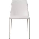Nora Dining Chair in White Leatherette (Set of 2)