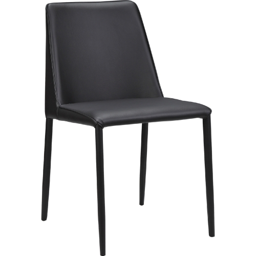 Nora Dining Chair in Black Leatherette (Set of 2)