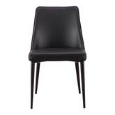 Lula Dining Chair in Black Leatherette & Metal (Set of 2)