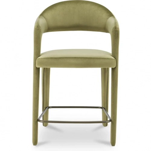 Martens Counter Stool in Green Velvet