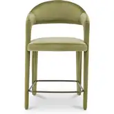 Martens Counter Stool in Green Velvet
