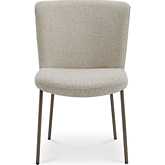 Early Dining Chair in Beige Fabric & Blackened Bronze (Set of 2)