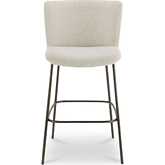 Early Bar Stool in Beige Fabric & Blackened Bronze