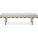 Carson Bench in Beige Fabric & Bronze Metal