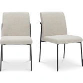 Danny Dining Chair in Ivory Fabric & Metal (Set of 2)