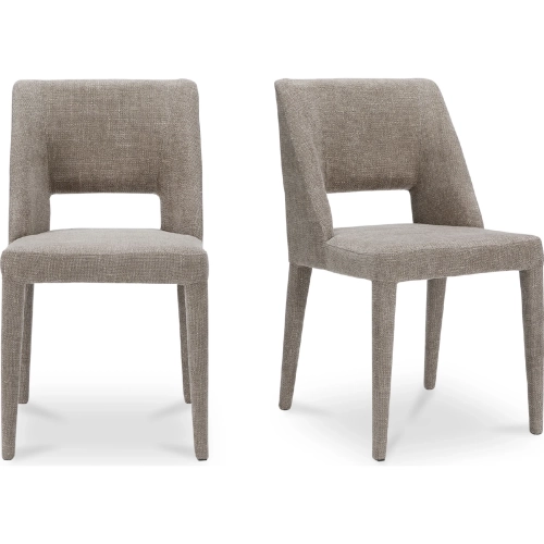 Joyce Dining Chair in Light Brown Fabric (Set of 2)