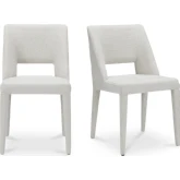 Joyce Dining Chair in Beige Fabric (Set of 2)