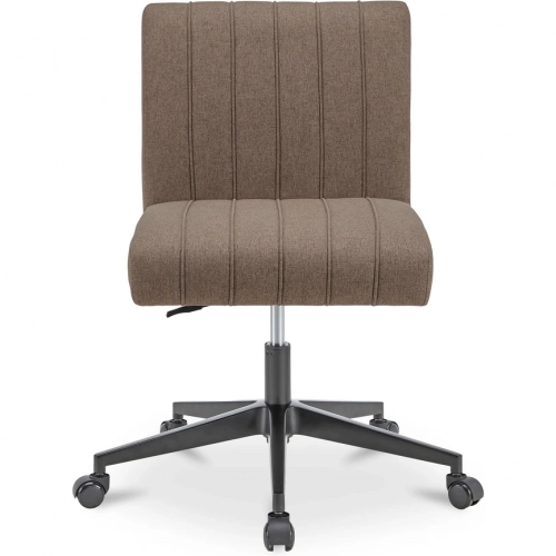 Sally Office Chair in Channel Tufted Light Brown Performance Fabric