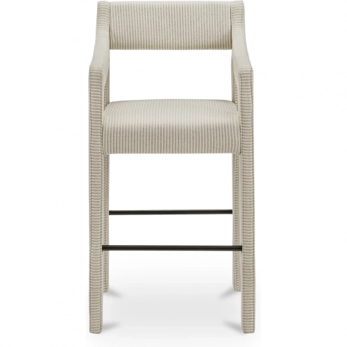 Elise Counter Stool in Neutral Stripe Fabric