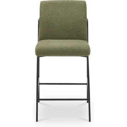 Danny Counter Stool in Iron & Green Fabric