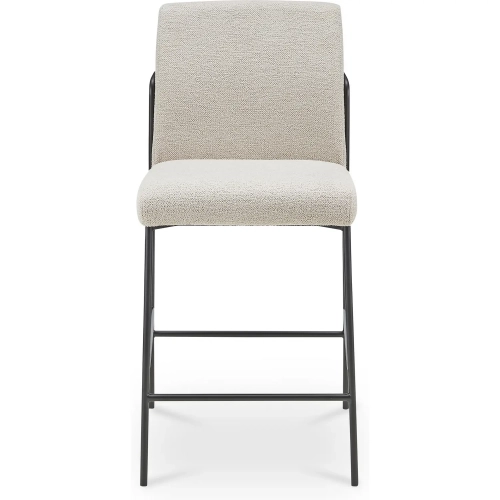 Danny Counter Stool in Iron & Ivory Fabric