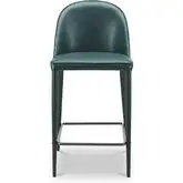 Burton Counter Stool in Dark Teal Blue Vegan Leather