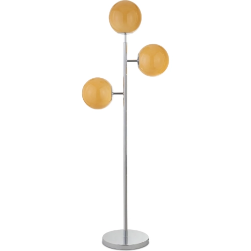 Ida Floor Lamp in Amber Glass & Silver Metal