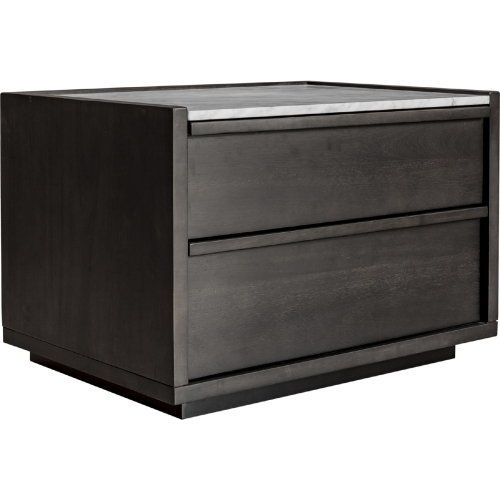 Ashcroft Nightstand in Dark Grey Acacia & White Marble