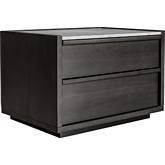 Ashcroft Nightstand in Dark Grey Acacia & White Marble