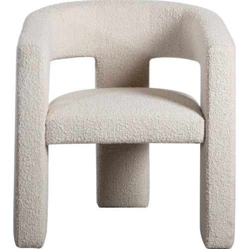 Elo Accent Chair in White Boucle Fabric