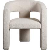 Elo Accent Chair in White Boucle Fabric