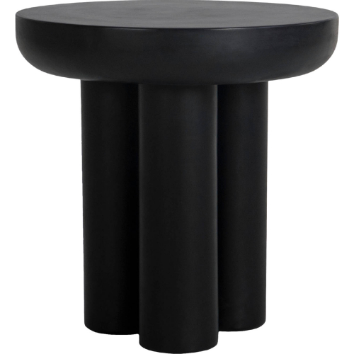Rocca Outdoor Side Table in Black Concrete & Iron